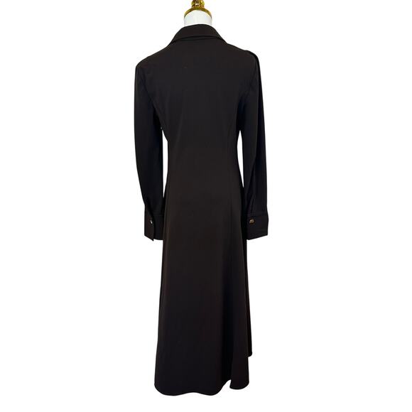 Tory Burch Brown Crepe Shirt Dress Size 8 Midi Office Career Work  Designer $700 - Picture 9 of 11